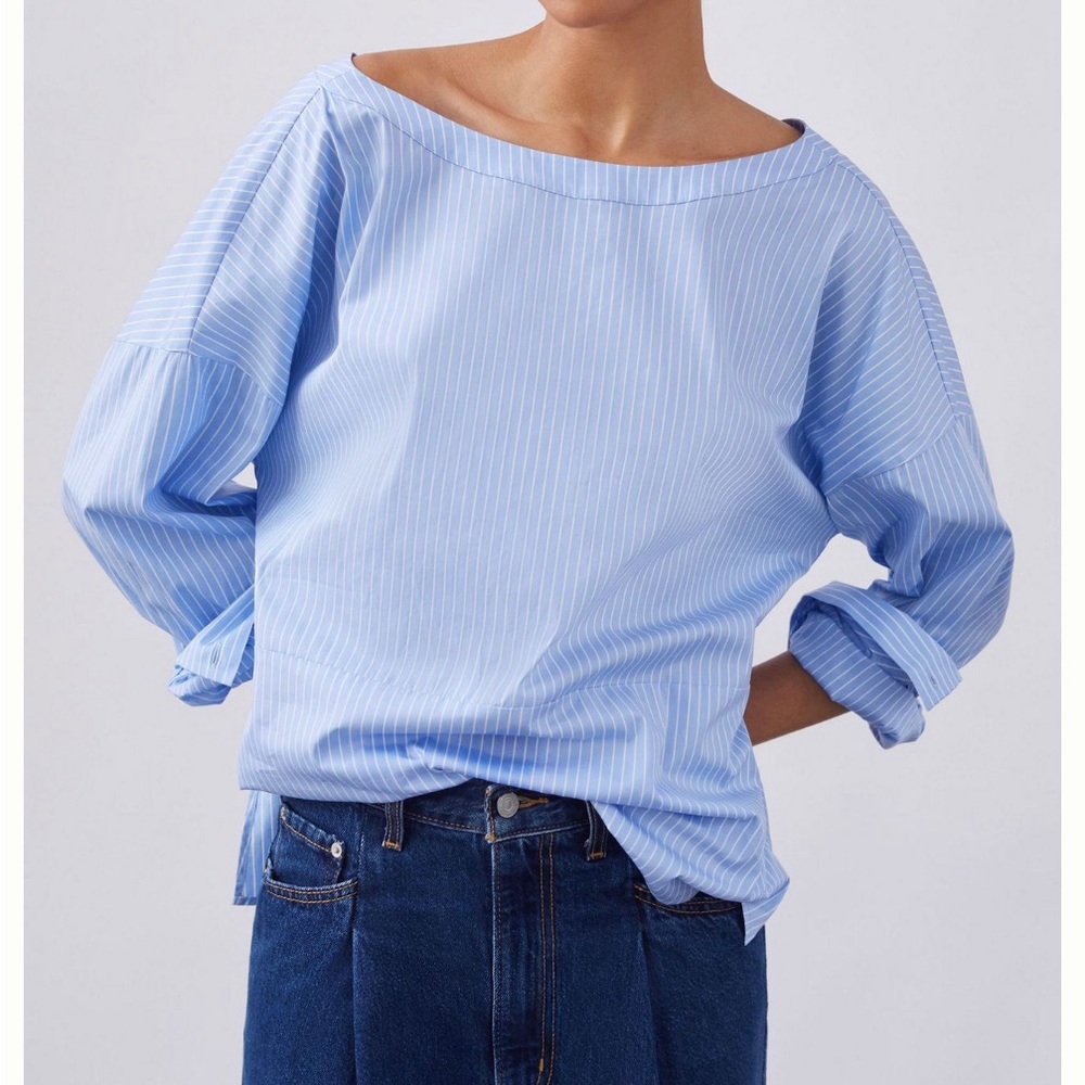 Anthropologie Harshman Button Back Shirt Sz M